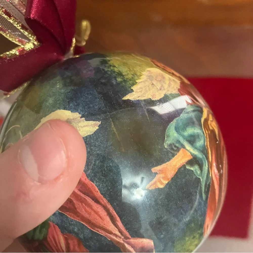 Lot of 3 Vintage / Modern Christmas Ball Ornaments Satin, Glass, 1992 Patricia
